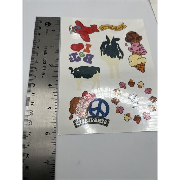 2007 Ben & Jerry's Ice Cream Milk Temporary Tattoos Vintage Cow Tattoo 6 Pages - Picture 4 of 6